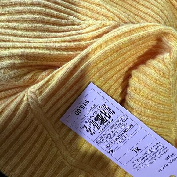Wild Fable bra-like knit top, yellow, women's size XL - Picture 8 of 8
